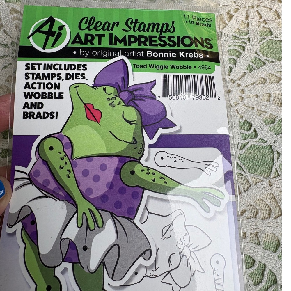 Art Impressions Stamps Die Set Wiggle Wobble Toadally Fabulous Whimsical